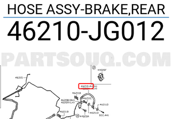 Nissan 46210JG012 HOSE ASSY-BRAKE,REAR