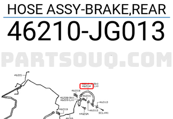 Nissan 46210JG013 HOSE ASSY-BRAKE,REAR