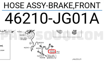 Nissan 46210JG01A HOSE ASSY-BRAKE,FRONT
