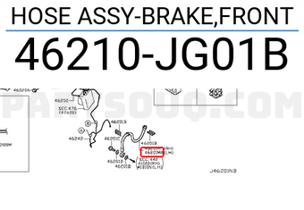 Nissan 46210JG01B HOSE ASSY-BRAKE,FRONT