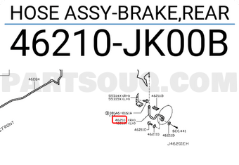 Nissan 46210JK00B HOSE ASSY-BRAKE,REAR