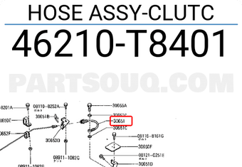 Nissan 46210T8401 HOSE ASSY-CLUTC