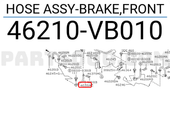 Nissan 46210VB010 HOSE ASSY-BRAKE,FRONT