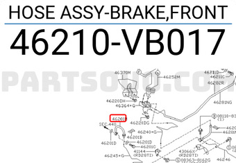 Nissan 46210VB017 HOSE ASSY-BRAKE,FRONT