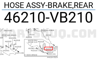 Nissan 46210VB210 HOSE ASSY-BRAKE,REAR