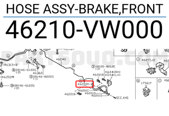 Nissan 46210VW000 HOSE ASSY-BRAKE,FRONT