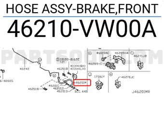 Nissan 46210VW00A HOSE ASSY-BRAKE,FRONT