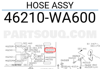 Nissan 46210WA600 HOSE ASSY