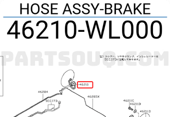 Nissan 46210WL000 HOSE ASSY-BRAKE