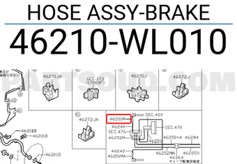 Nissan 46210WL010 HOSE ASSY-BRAKE