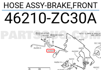 Nissan 46210ZC30A HOSE ASSY-BRAKE,FRONT