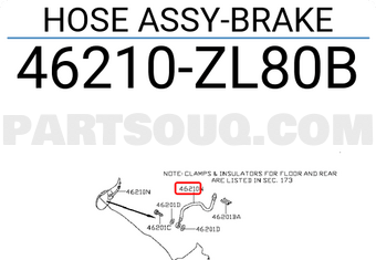 Nissan 46210ZL80B HOSE ASSY-BRAKE
