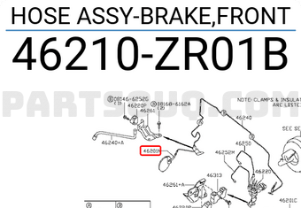 Nissan 46210ZR01B HOSE ASSY-BRAKE,FRONT