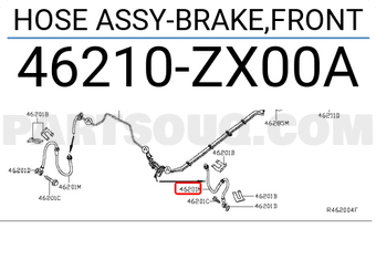 Nissan 46210ZX00A HOSE ASSY-BRAKE,FRONT