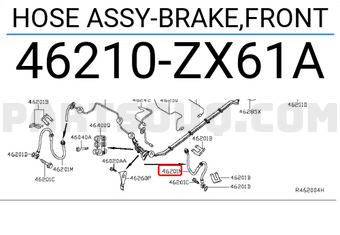 Nissan 46210ZX61A HOSE ASSY-BRAKE,FRONT