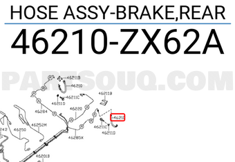 Nissan 46210ZX62A HOSE ASSY-BRAKE,REAR