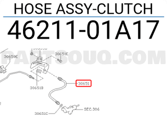 Nissan 4621101A17 HOSE ASSY-CLUTCH