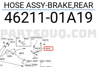 Nissan 4621101A19 HOSE ASSY-BRAKE,REAR
