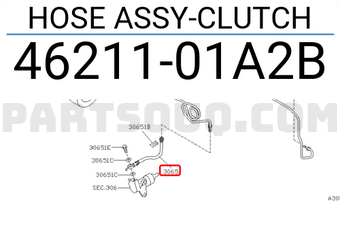 Nissan 4621101A2B HOSE ASSY-CLUTCH