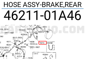 Nissan 4621101A46 HOSE ASSY-BRAKE,REAR