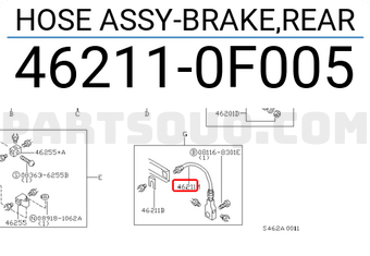 Nissan 462110F005 HOSE ASSY-BRAKE,REAR