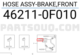 Nissan 462110F010 HOSE ASSY-BRAKE,FRONT