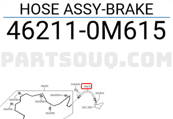 Nissan 462110M615 HOSE ASSY-BRAKE