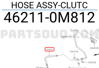 Nissan 462110M812 HOSE ASSY-CLUTC