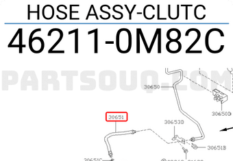 Nissan 462110M82C HOSE ASSY-CLUTC