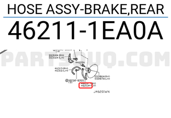 Nissan 462111EA0A HOSE ASSY-BRAKE,REAR