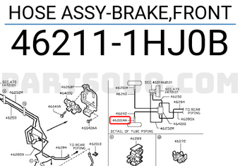 Nissan 462111HJ0B HOSE ASSY-BRAKE,FRONT