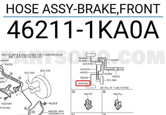 Nissan 462111KA0A HOSE ASSY-BRAKE,FRONT