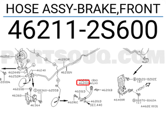 Nissan 462112S600 HOSE ASSY-BRAKE,FRONT