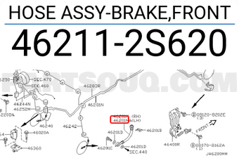 Nissan 462112S620 HOSE ASSY-BRAKE,FRONT