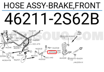 Nissan 462112S62B HOSE ASSY-BRAKE,FRONT
