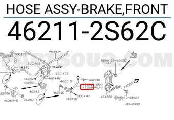Nissan 462112S62C HOSE ASSY-BRAKE,FRONT