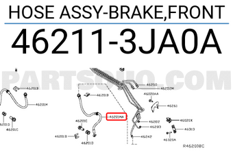 Nissan 462113JA0A HOSE ASSY-BRAKE,FRONT