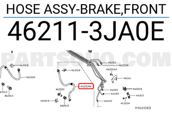 Nissan 462113JA0E HOSE ASSY-BRAKE,FRONT