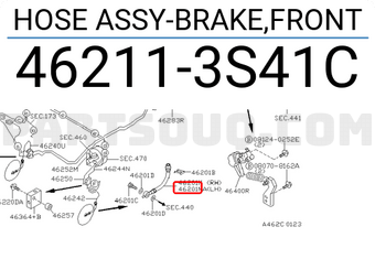 Nissan 462113S41C HOSE ASSY-BRAKE,FRONT
