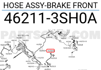 Nissan 462113SH0A HOSE ASSY-BRAKE FRONT