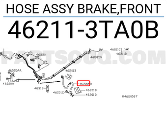 Nissan 462113TA0B HOSE ASSY BRAKE,FRONT