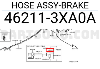 Nissan 462113XA0A HOSE ASSY-BRAKE