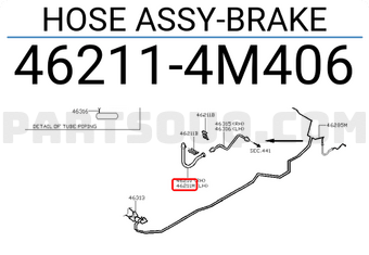 Nissan 462114M406 HOSE ASSY-BRAKE
