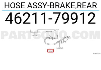 Nissan 4621179912 HOSE ASSY-BRAKE,REAR