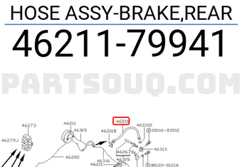 Nissan 4621179941 HOSE ASSY-BRAKE,REAR
