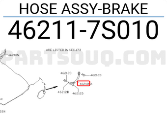 Nissan 462117S010 HOSE ASSY-BRAKE