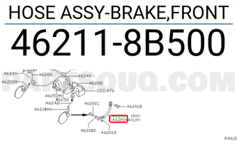 Nissan 462118B500 HOSE ASSY-BRAKE,FRONT