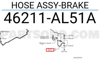 Nissan 46211AL51A HOSE ASSY-BRAKE
