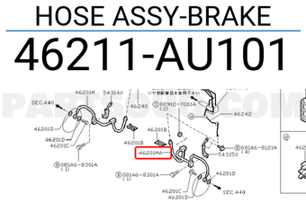 Nissan 46211AU101 HOSE ASSY-BRAKE