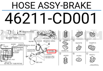 Nissan 46211CD001 HOSE ASSY-BRAKE
